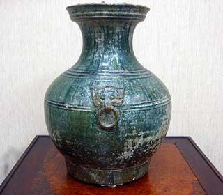漢代 綠釉壺